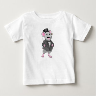 Camiseta Para Bebê Rato como Noivo com Fita