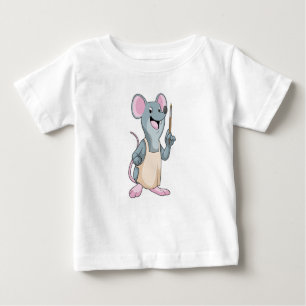 Camiseta Para Bebê Rato como Pintor com Pintor