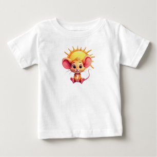 Camiseta Para Bebê Rato de Desenho Adorável