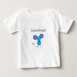 Camiseta Para Bebê Rato de Desenho Animado Fofo Squeakheart Trocadilh