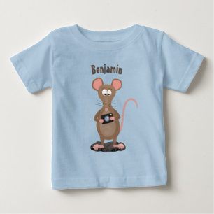 Camiseta Para Bebê Rato engraçado com ilustração de desenho animad