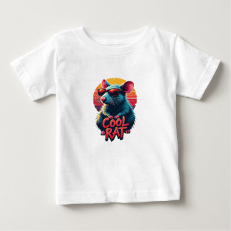 Camiseta Para Bebê Rato legal com óculos de sol Design retrosolar