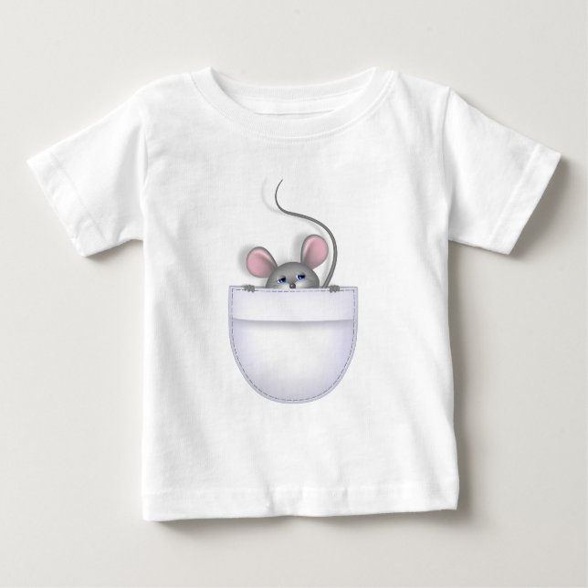 Camiseta Para Bebê Rato no bolso (Frente)