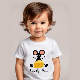 Camiseta Para Bebê Rato pequeno com queijo