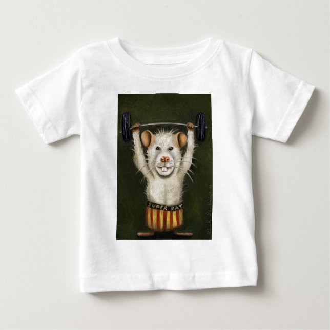 Camiseta Para Bebê Rato super (Frente)