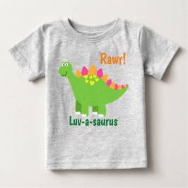Camiseta Para Bebê Rawr! Dinossauro verde bebê Luv-a-saurus