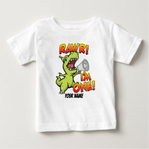 Camiseta Para Bebê Rawr, sou um dinossauro