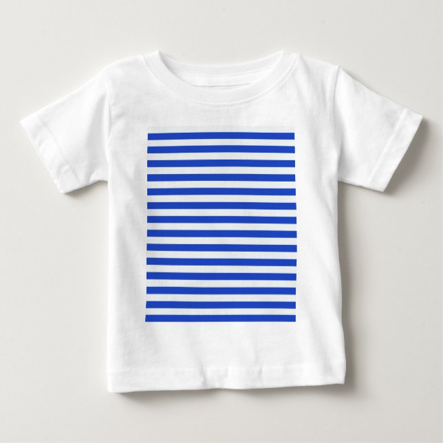 Camiseta Para Bebê Real Blue Combination Stripes por Shirley Taylor (Frente)
