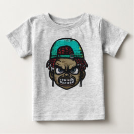 Camiseta Para Bebê Rebelde Urbano: Rosto Estilo Grafite