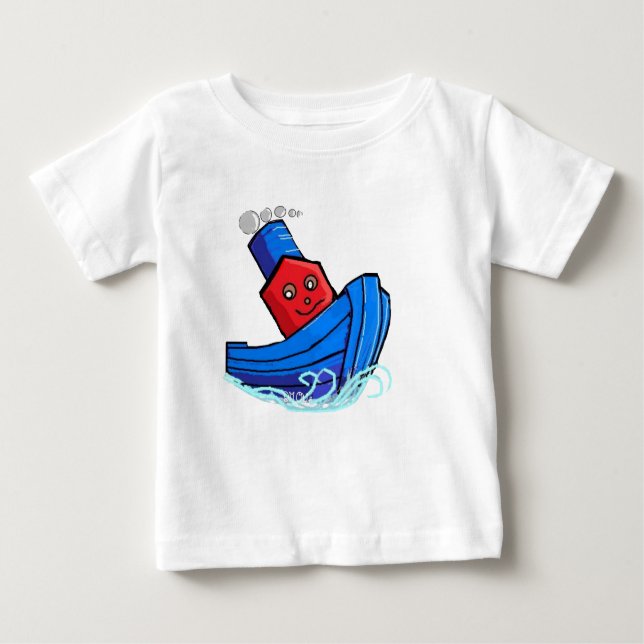 Camiseta Para Bebê Rebocador de Tugg do barco do brinquedo dos (Frente)