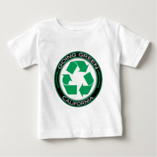Camiseta Para Bebê Reciclar verde indo Califórnia