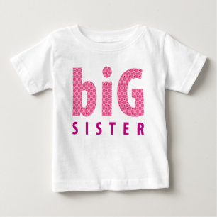 Camiseta Para Bebê RECOLHA DE SIBLINGS - irmã mais velha {rosa}