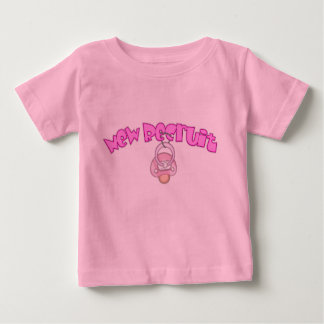 Camiseta Para Bebê Recruta novo (rosa)
