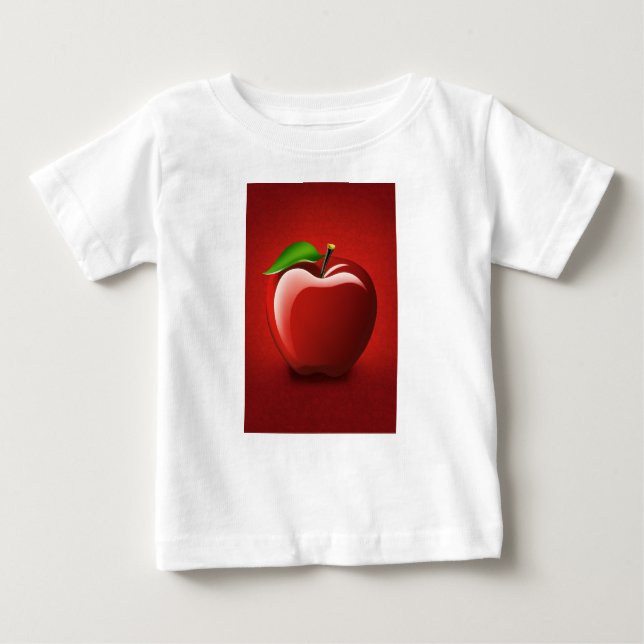 Camiseta Para Bebê Red Apple Logo Baby Fine Jersey T-Shirt (Frente)