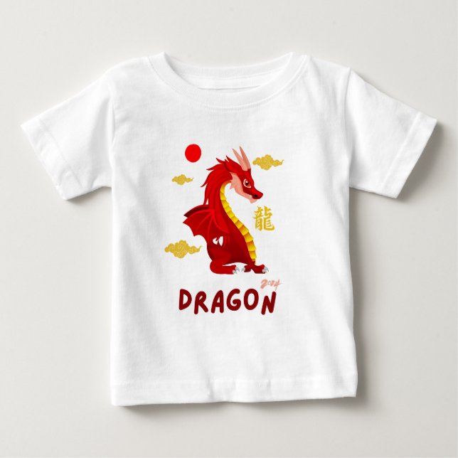 Camiseta Para Bebê Red Baby Dragon 2024 (Frente)