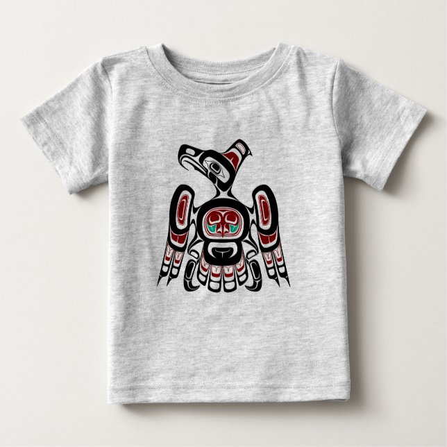 Camiseta Para Bebê Red Black Kaigani Thunderbird Americano (Frente)