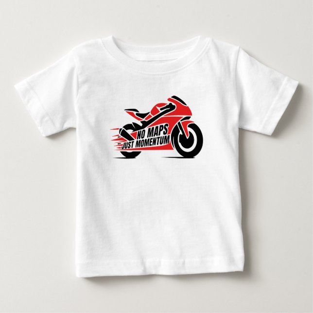 Camiseta Para Bebê Red Black Sport Motorcycle  (Frente)