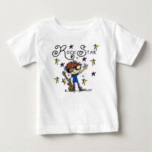 Camiseta Para Bebê Red Boy Rock Star