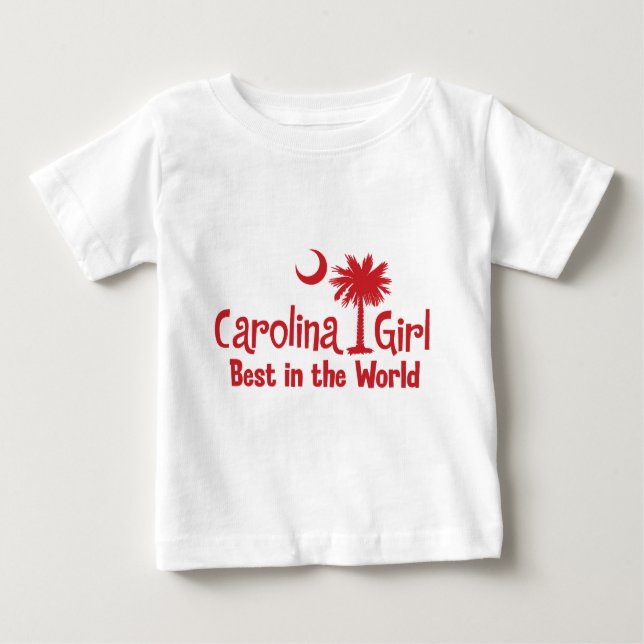 Camiseta Para Bebê Red Carolina Girl Best in the World (Frente)