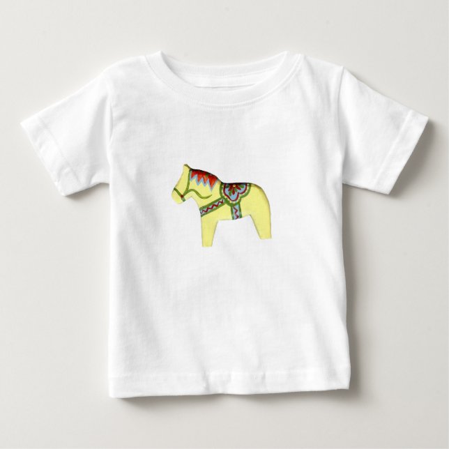 Camiseta Para Bebê Red Dala Horse (Frente)