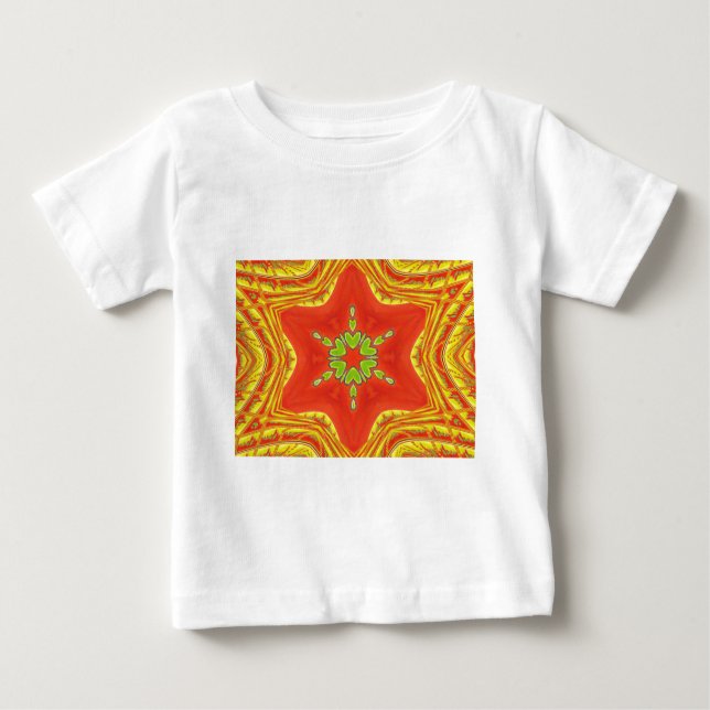Camiseta Para Bebê Red Dourada Mandala Art Impressão (Frente)