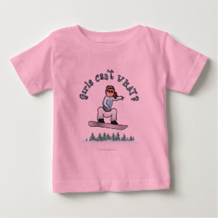 Camiseta Para Bebê Red Female Snowboarder