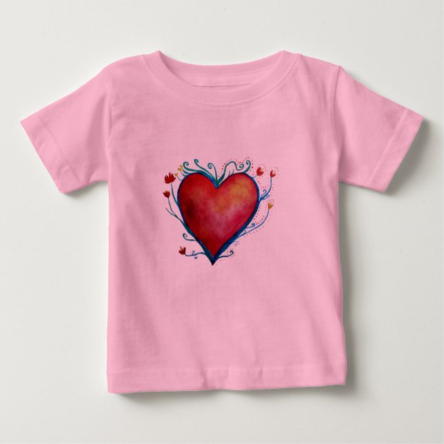 Camiseta Para Bebê Red Heart Baby Tutu Bodyetet (Frente)