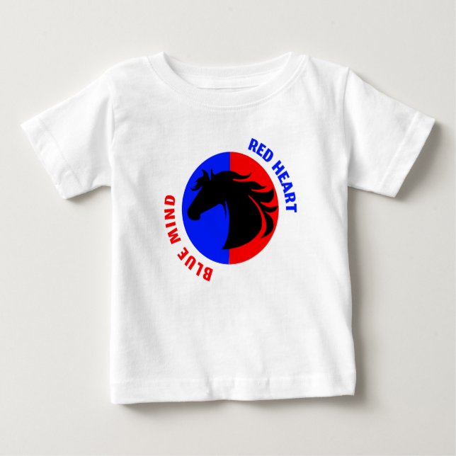 Camiseta Para Bebê Red Heart Blue Mind Baby Bodysuit (Frente)
