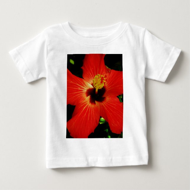 Camiseta Para Bebê Red Hibiscus (Frente)