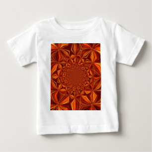 Camiseta Para Bebê Red Kaleidoscope Digital Art Pattern- 28503