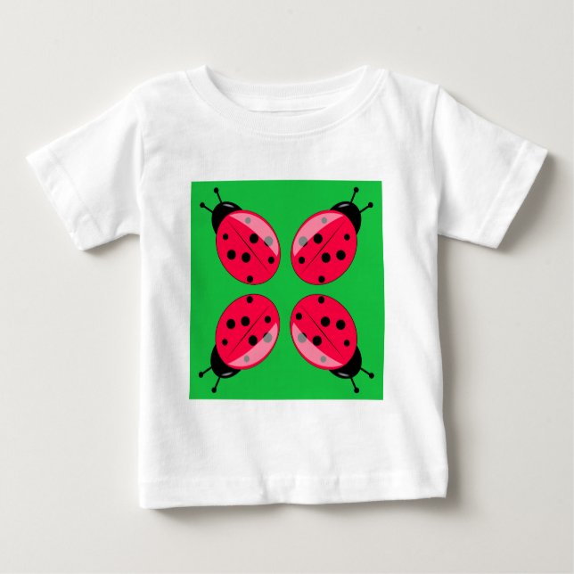 Camiseta Para Bebê Red Ladybugs (Frente)