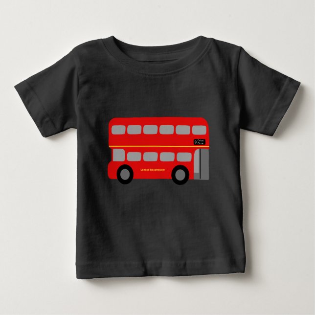 Camiseta Para Bebê Red London Bus (Frente)