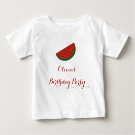 Camiseta Para Bebê Red Melon Watermelon Summer Festa de aniversário