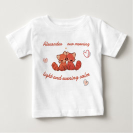 Camiseta Para Bebê Red Panda Baby Tee – Custom Name