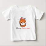Camiseta Para Bebê Red Panda Christmas Snow Winter Animais Pandas<br><div class="desc">O panda vermelho no Natal com um chapéu de Papai Noel. Animais engraçados com presentes e neve nas férias. Uma doce saudação de Natal. Os pandas vermelhos são animais bonitos e perfeitos para o Natal.</div>