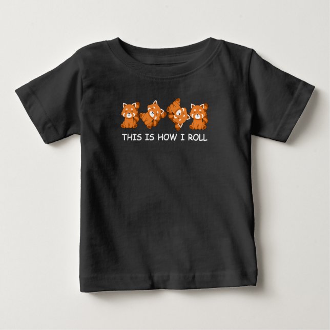 Camiseta Para Bebê Red Panda Gift Kids É Assim Que Eu Rolo (Frente)