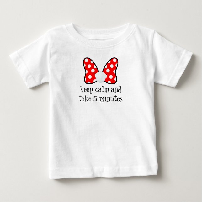 Camiseta Para Bebê Red polka dots vibrant Ribbon (Frente)