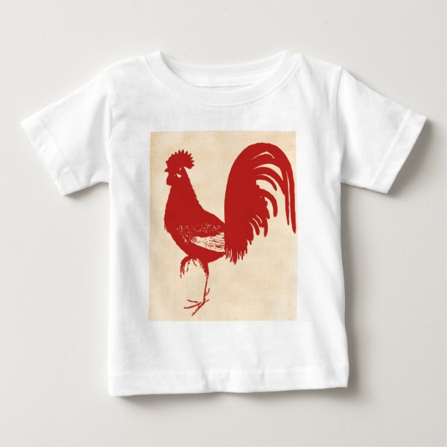 Camiseta Para Bebê Red Rooster (Frente)