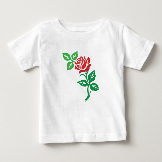Camiseta Para Bebê Red Rose Flower Design – Classic Floral Beauty (Frente)
