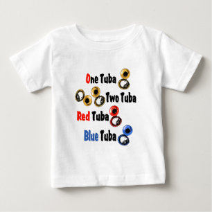 Camiseta Para Bebê Red Tuba Blue Tuba