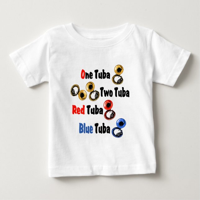 Camiseta Para Bebê Red Tuba Blue Tuba (Frente)