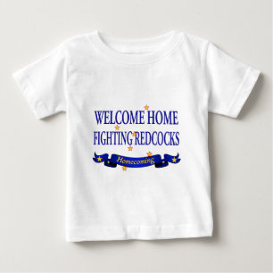 Camiseta Para Bebê Redcocks de combate Home bem-vindo