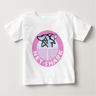 Camiseta Para Bebê rede-tubarão-cor-de-rosa