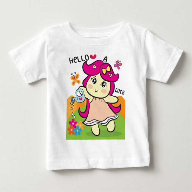 Camiseta Para Bebê Rega de unicórnio  (Frente)