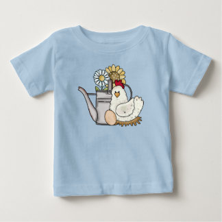 Camiseta Para Bebê Regador de Galinha Country Sunflower Daisy Kid's