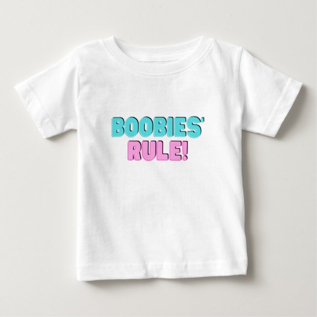 Camiseta Para Bebê Regra de Boobies (Frente)