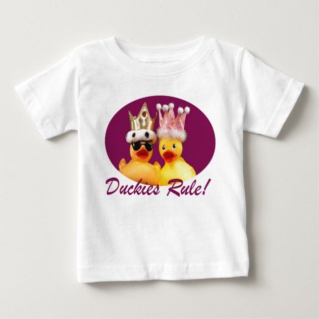 Camiseta Para Bebê Regra de Duckies! T-shirt (todos os tamanhos, (Frente)