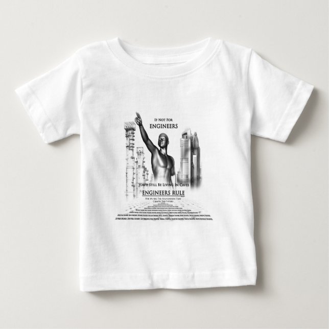Camiseta Para Bebê Regra de engenheiros (Frente)
