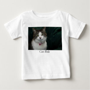 Camiseta Para Bebê Regra de Gatos Olhando para você Olhando para mim