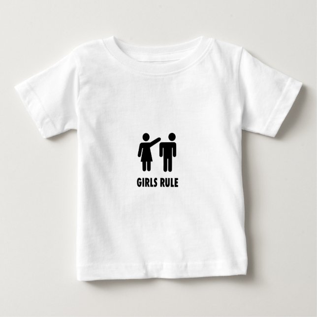 Camiseta Para Bebê Regra de Meninas (Frente)